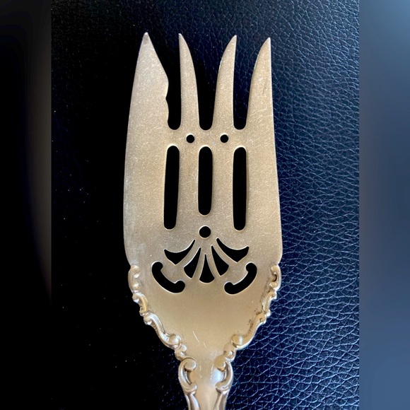 Rare Shreve & Co. Sterling Silver Serving Fork Strasbourg Lion-Ancr-G,1897, Mono - Picture 3 of 11